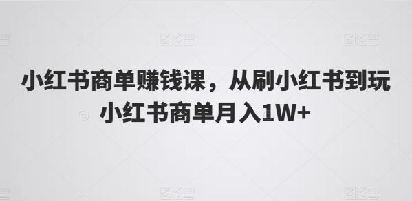 小红书商单赚钱课，从刷小红书到玩小红书商单月入1W+-游客之家