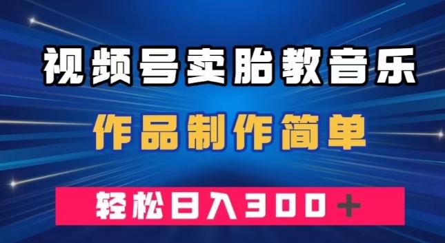 视频号卖胎教音乐，作品制作简单，一单49，轻松日入300＋-游客之家