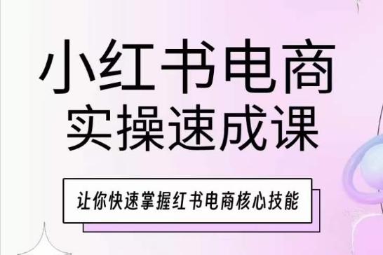 小红书电商实操速成课，让你快速掌握红书电商核心技能-游客之家
