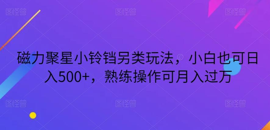磁力聚星小铃铛另类玩法，小白也可日入500+，熟练操作可月入过万-游客之家
