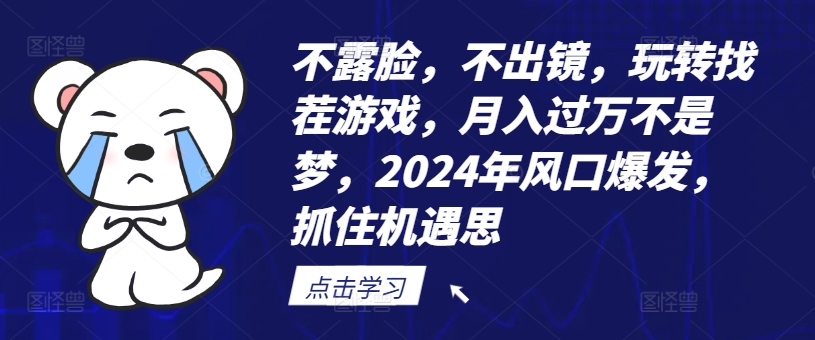 不露脸，不出镜，玩转找茬游戏，月入过万不是梦，2024年风口爆发，抓住机遇【揭秘】-游客之家