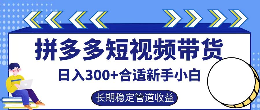 拼多多短视频带货日入300+，实操账户展示看就能学会-游客之家