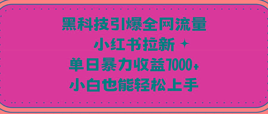 (9679期)黑科技引爆全网流量小红书拉新，单日暴力收益7000+，小白也能轻松上手-游客之家