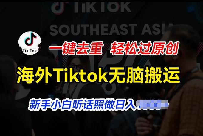 海外Tiktok短视频无脑搬运，一键去重轻松过原创，新手小白听话照做日入几张【揭秘】-游客之家