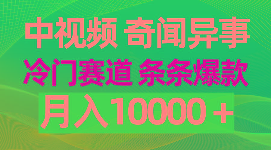 (9627期)中视频奇闻异事，冷门赛道条条爆款，月入10000＋-游客之家