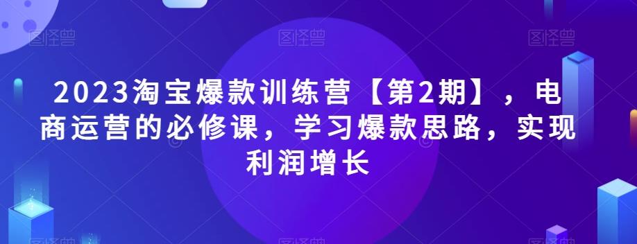 2023淘宝爆款训练营【第2期】，电商运营的必修课，学习爆款思路，实现利润增长-游客之家