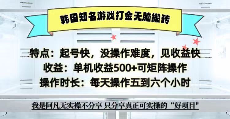 全网首发海外知名游戏打金无脑搬砖单机收益500+ 即做！即赚！当天见收益！-游客之家