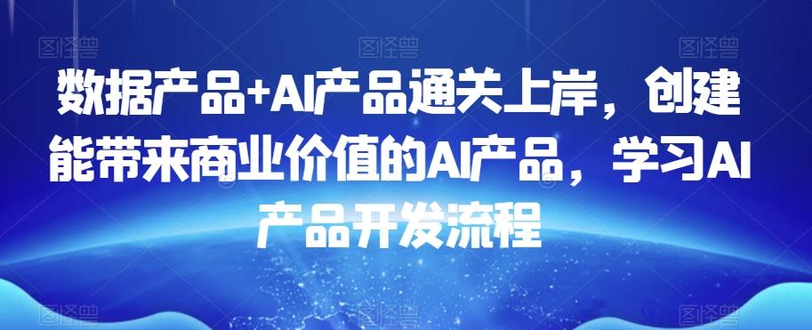 数据产品+AI产品通关上岸，创建能带来商业价值的AI产品，学习AI产品开发流程-游客之家