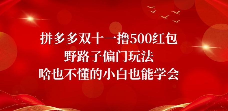 拼多多双十一撸500红包野路子偏门玩法，啥也不懂的小白也能学会【揭秘】-游客之家